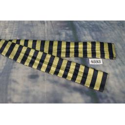 Vintage Pure Silk Straight Skinny Bow Tie broad Striped Navy & Gold