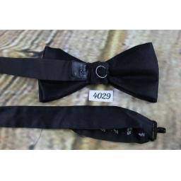 Classic Black Satin Marks & Spencer Pre-Tied Bow Tie Adjustable to Fit All Collar Sizes