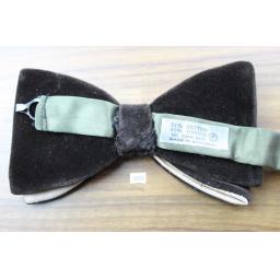 Vintage 1970s Pre-Tied Dark Brown Velvet & Satin Bow Tie Adjustable Collar Size