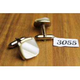 Vintage Rippled Pearly Lucite Cuff Links