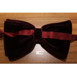 Vintage 1970s Pre-Tied Bow Tie Burgundy Velvet Double Bow Adjustable sent out as replacement