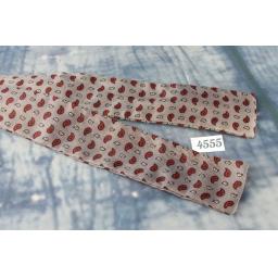 Superb Vintage Taupe & Red Paisley Pattern Self Tie Square End  Bow Tie