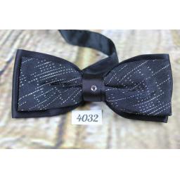 Bling Diamante & Sparkly With Satin Double Layer Pre-Tied Party Bow Tie Adjustable to Fit All Collar Sizes