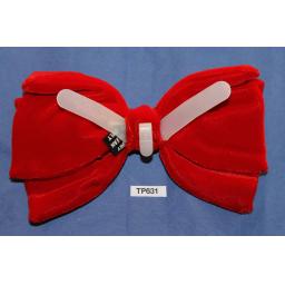 Vintage Pre-Tied Clip On Bow Tie Red Velvet