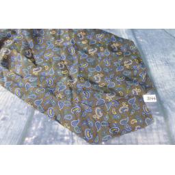 Vintage Hemleys 100% Long Cravat Or Scarf Arrow End Taupe Blue Gold Paisley