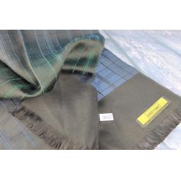 Vintage Trevira 35% Wool Black & Blue /Green Sheen Squares Pattern Scarf