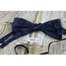 Vintage 100 % Silk Navy Pre-Tied Bow Tie Adjustable to Fit All Collar Sizes