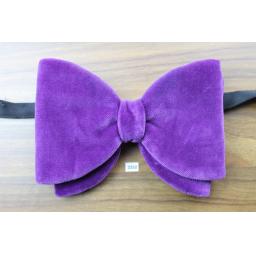 SOLD BRYAN Vintage 1970s Pre-Tied Bow Tie Purple Velvet One Size Fits All Sizes
