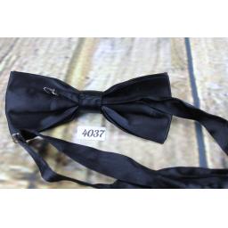 Classic Black Satin Pre-tied Bow Tie Adjustable Neck Size