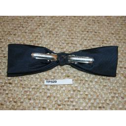 Vintage Clip On Square End Bow Tie Navy With Silver Shooting Stars