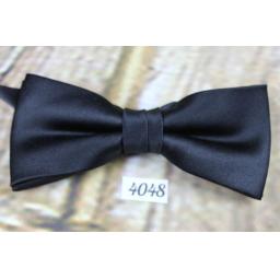 Vintage Classic Black Satin Pre-Tied Bow Tie Adjusts To Fit All Sizes