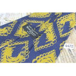 Vintage Simpsons of Piccadilly Gold and Blue Silk Tie 4" Wide