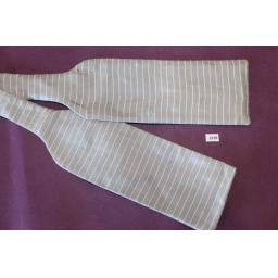 Vintage English 100% Silk Self Tie Straight End Bow Tie Grey Stripe