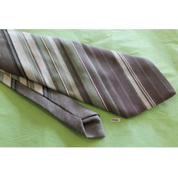 Vintage Retro Tootal 1970's Wide Kipper Tie Mint Green & Grey Stripe 4.75" Wide!