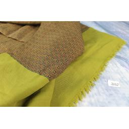 Vintage Mens Moss Green & Brown Squares Patterned Scarf