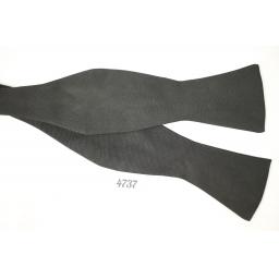 Vintage Dead Stock Black Made in USA Self Tie Square End Narrow Thistle Bow Tie