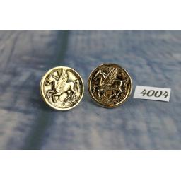 Vintage Large Gold Metal Cufflinks Pegasus