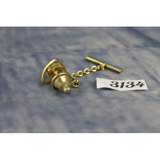 Vintage Gold Metal And Mother of Pearl Quality Tie Pin