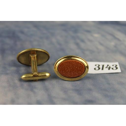 Vintage La Mode 1/20 10k Gold Filled Gold Stone Cufflinks