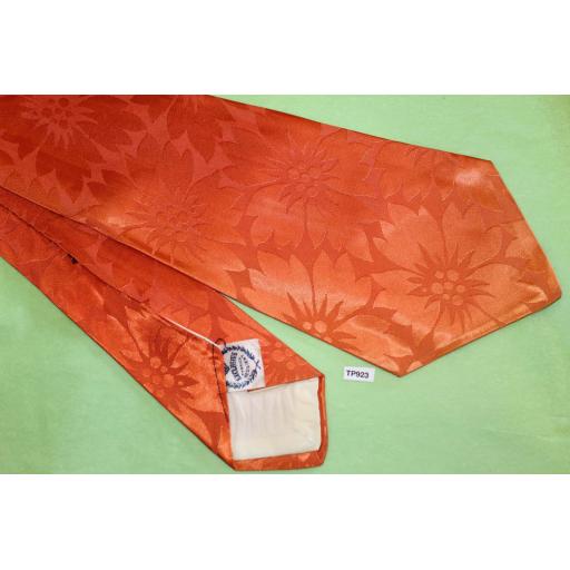Superb Vintage Exclusive 1940s/50s Floral Burnt Orange Jacquard Tie 5" Lindyhop/Swing/Zoot Suit/Rat Pack Belly Warmer