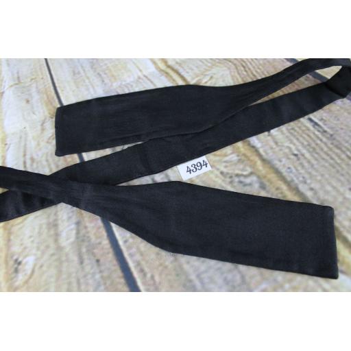 Vintage Classic Black Self Tie Fixed Length Size 13" Collar Straight End Paddle Bow Tie
