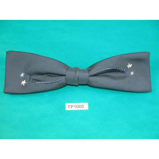 Vintage Navy Shooting Star Design Square End Clip On Bow Tie