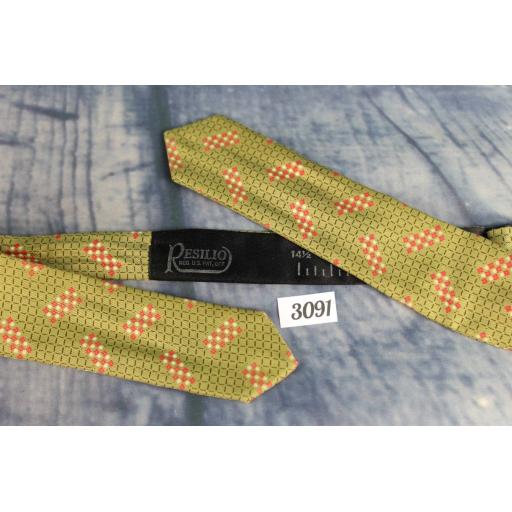 Vintage Self Tie Arrow End Olive Red Pattern Bow Tie