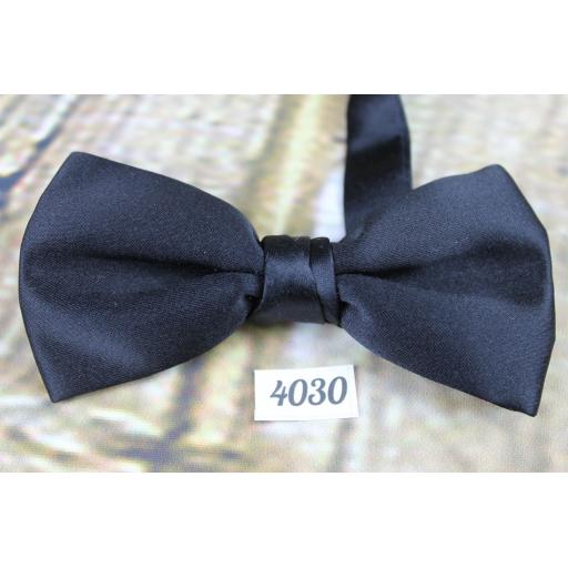 Vintage Classic Black Satin Type Pre-Tied Bow Tie One Size Fits All