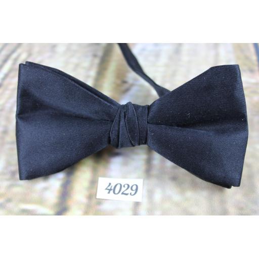 Classic Black Satin Marks & Spencer Pre-Tied Bow Tie Adjustable to Fit All Collar Sizes