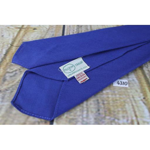 Superb Vintage 1940s/1950s Pilgrim Cravats Plain Classic Blue Tie 3" Wide
