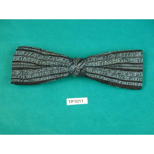 Vintage Blue & Black Abstract Pattern Square End Clip On Bow Tie