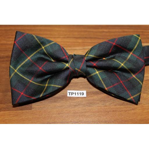 NEW Handmade Mens Bow tie Christmas Plaid Vintage style 70's tied Black/Red/Grn 