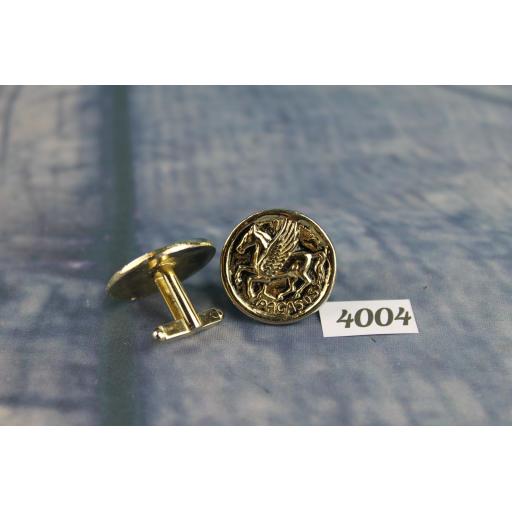 Vintage Large Gold Metal Cufflinks Pegasus