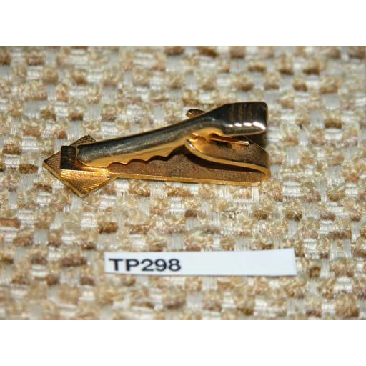 Vintage Gold Metal Metal Tie Clip Black Horses Head Chess Piece Enamel TP298