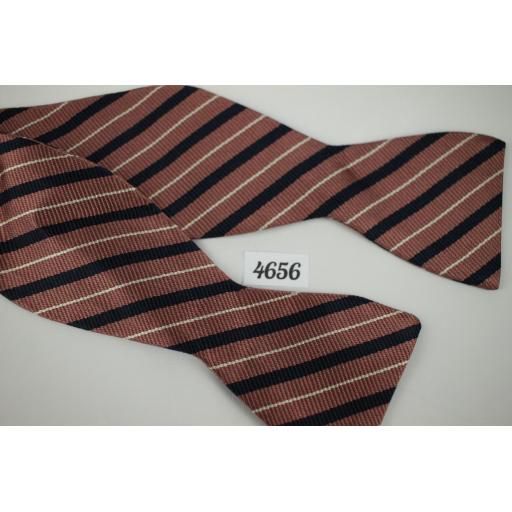 Vintage Striped Self Tie Straight End Thistle Bow Tie