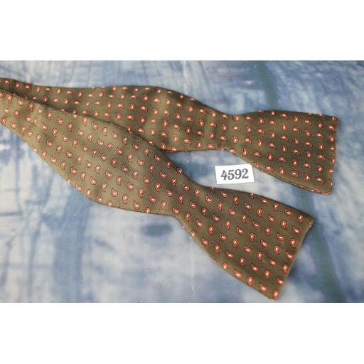 Vintage Straight End Thistle Bow Tie Air Force Blue Repeat Pattern