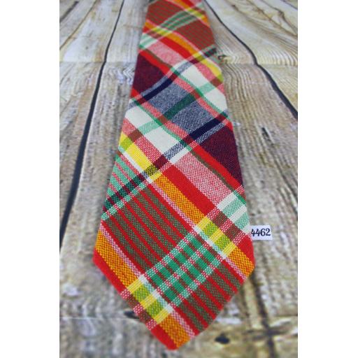4.5" Wide Bright Colour Tartan Coarse Woven 100% Polyester Tie