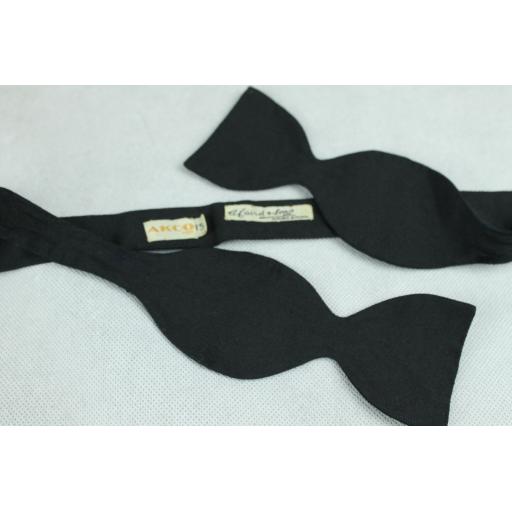 Vintage Akco Black Thistle Self-Tie Bow Tie Fixed Length 15"