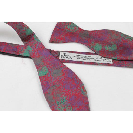Tie Rack Burgundy / Turquoise Self Tie Adjustable Thistle Bow Tie