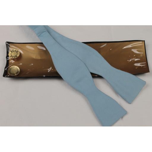 Pale Blue Pure Silk Self Tie Adjustable Thistle Bow Tie