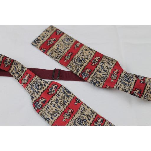 Red & Cream Self Tie Adjustable Paddle Bow Tie