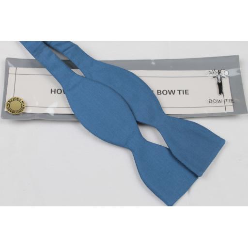 Denim Blue Blue  Akco  Self Tie Adjustable Thistle Bow Tie