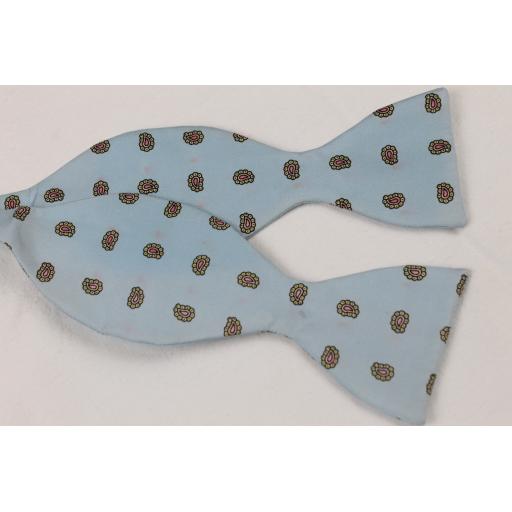 Pale Blue  Deconstructed Paisley  Self Tie Adjustable Thistle Bow Tie